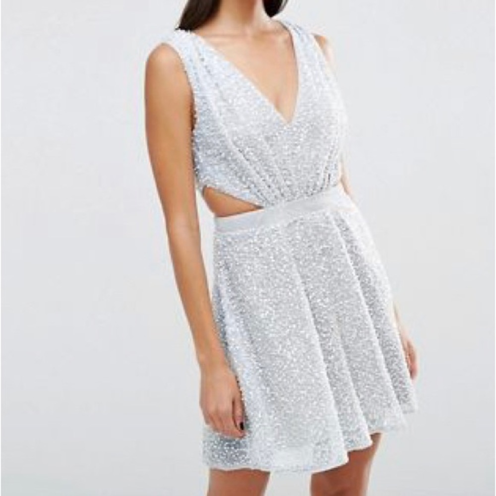ASOS embellished side cutout mini dress